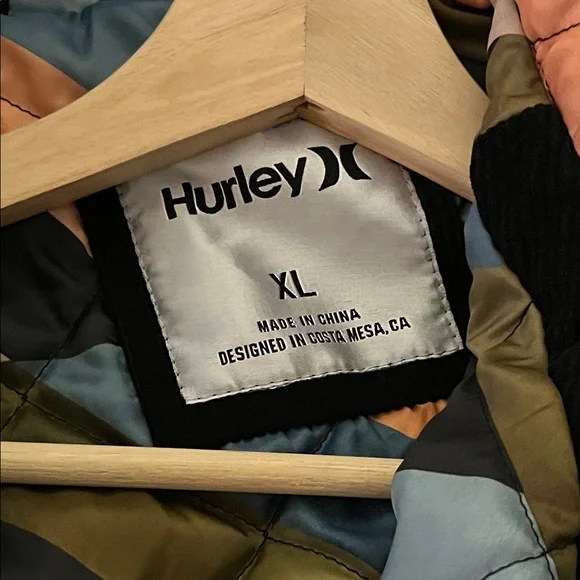 Hurley Black Jacket with Striped corduroy ~XL - Picture 3 of 10